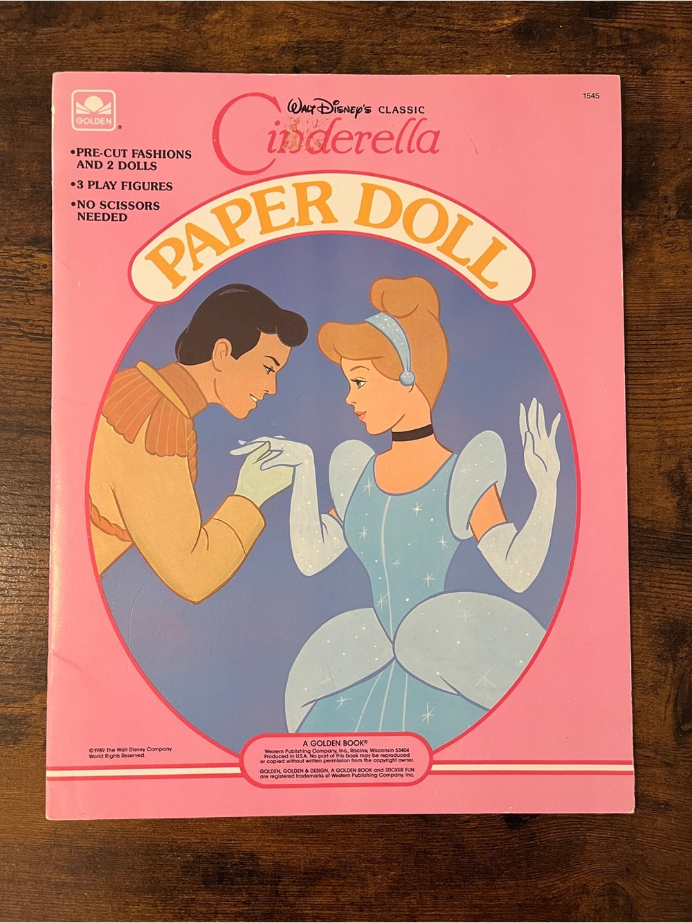 Disney Cinderella Pink Paper Doll Book Uncut
